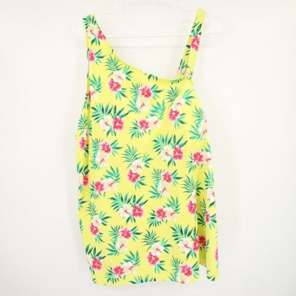 Lands' End Other - NWT Lands End Floral Yellow One Shoulder Tankini Swim Top Size 26W